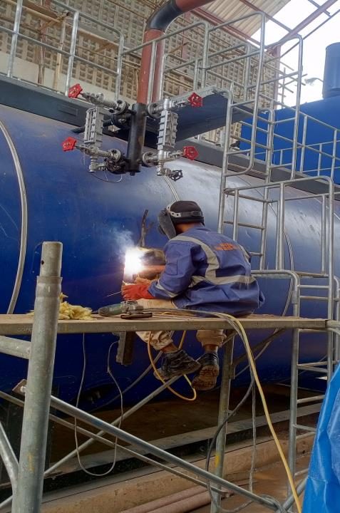 16 TPH Thermax Shellmax boiler fabrication and erection, photograph 4