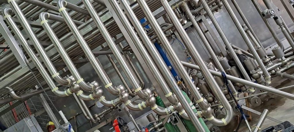 Stainless Steel Process Piping for Food and Beverage Plants