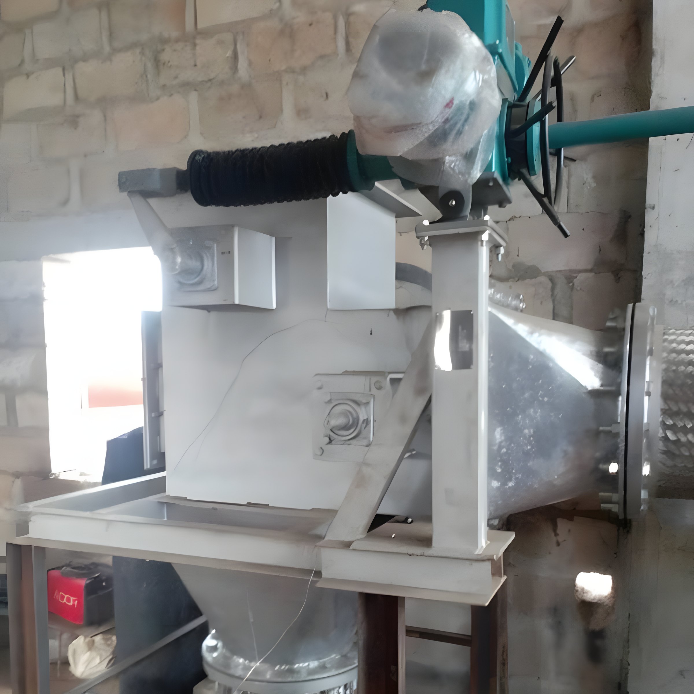 Boiler efficiency depends on details such as this insulated damper and flue duct