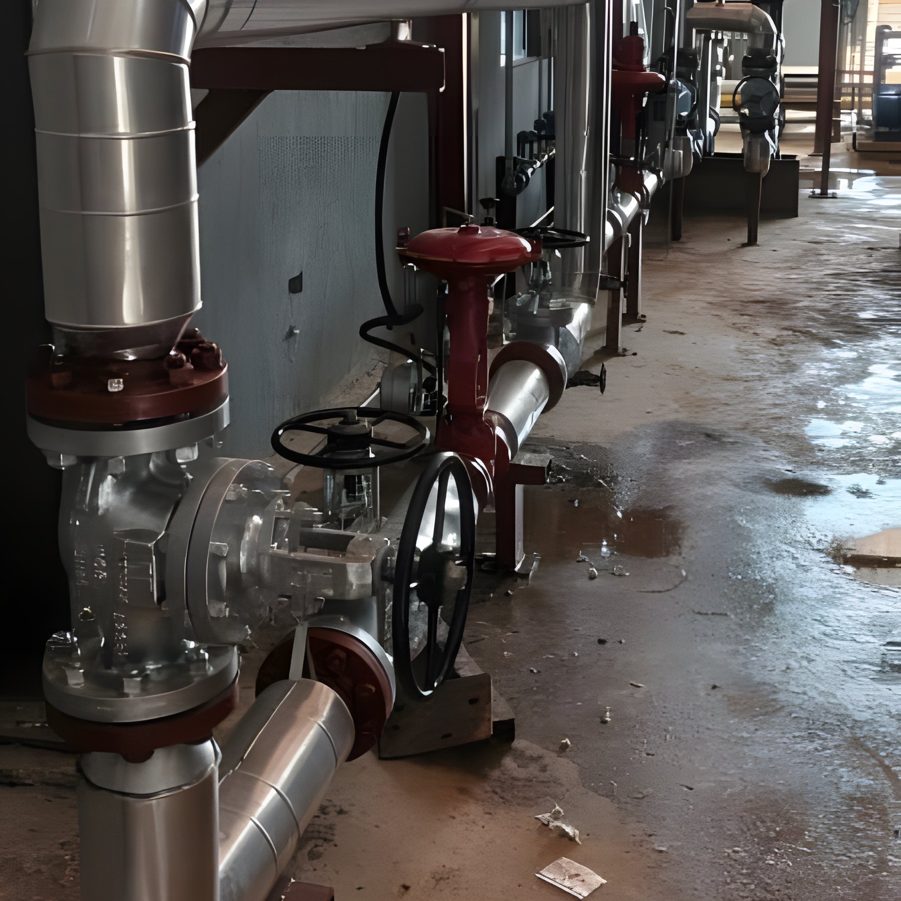 Insulated steam and condensate recovery pipework running through a Nigerian plant
