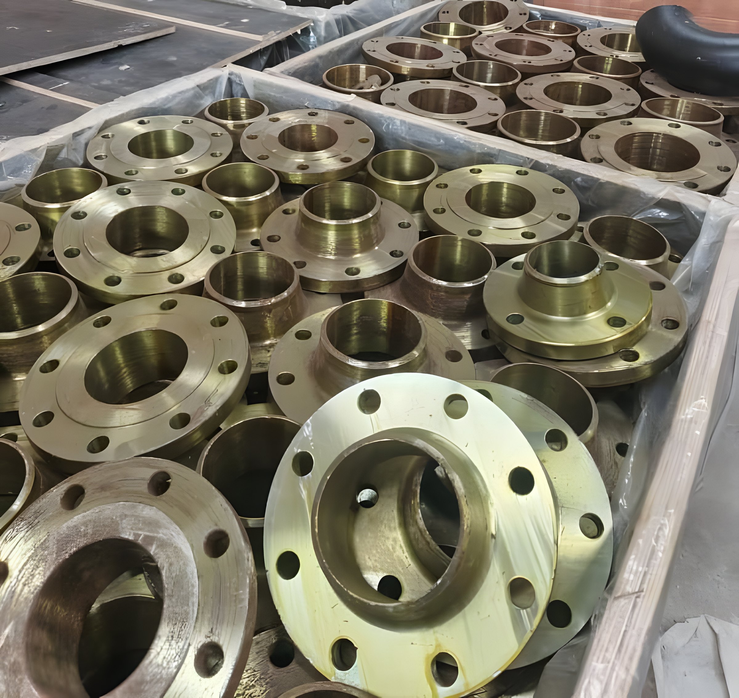 Flanges and fittings supplied alongside industrial valves for a piping project