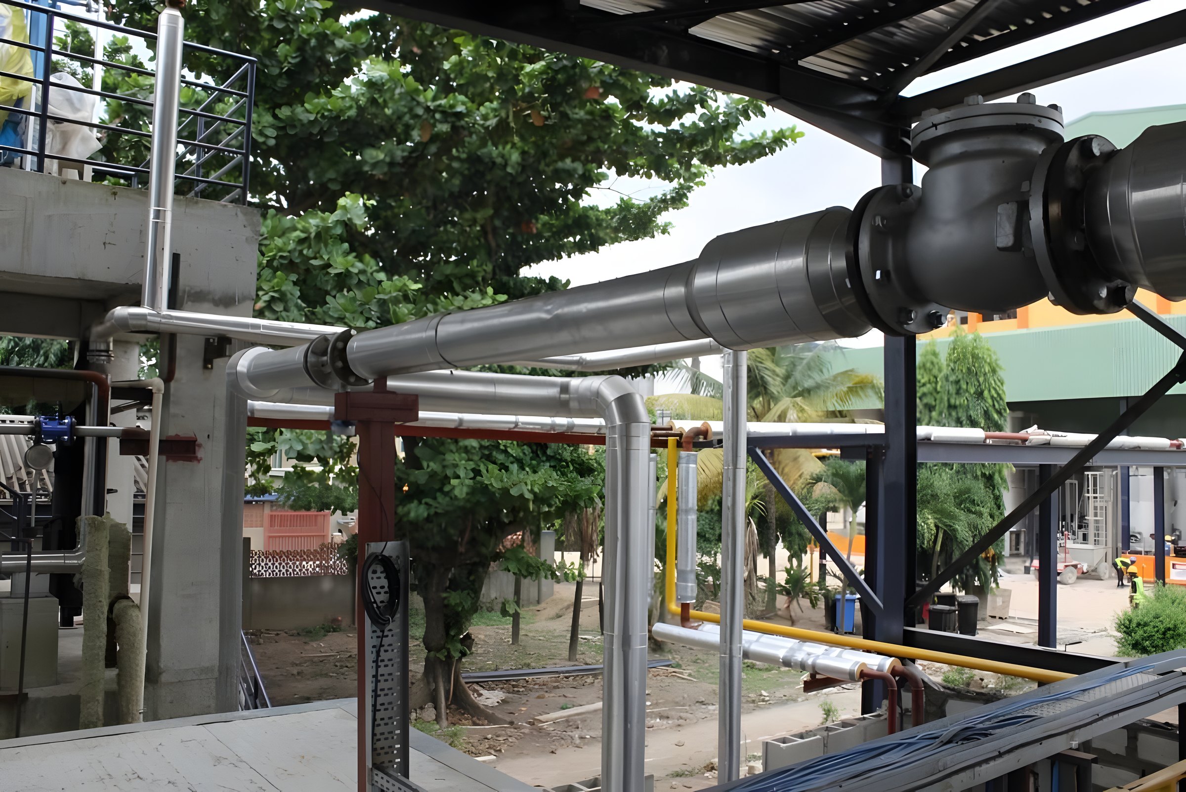 Insulated steam pipework that supports boiler efficiency across a plant